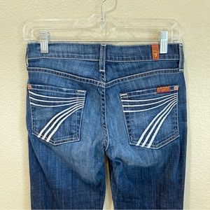 7 FOR ALL MANKIND Dojo Medium Wash Wide Leg Flare Jeans Size 25